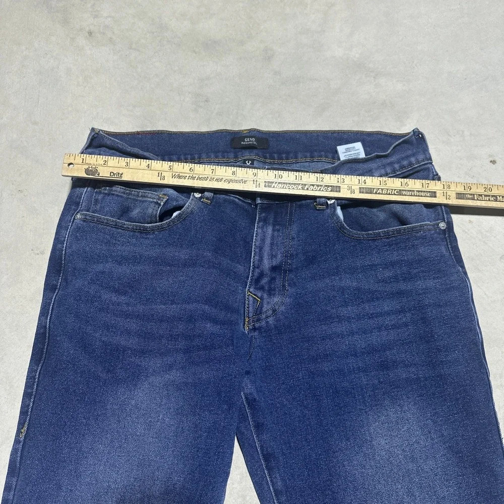 True Religion Geno Blue Denim Jeans Relaxed Slim Light Wash Men's SZ 34x32